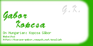 gabor kopcsa business card
